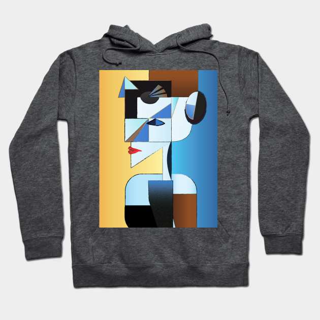 Abstract Surreal Woman Art | Cubist Modern Woman Art Hoodie by Space Sense Design Studio